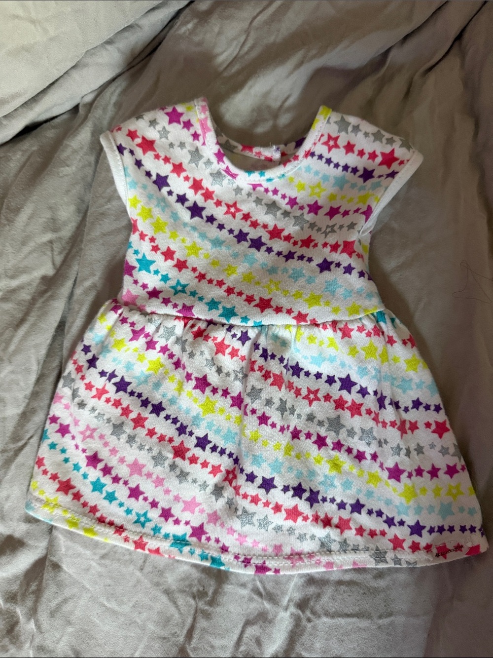 American Girl White Terry Dress with Multicolor Star Print